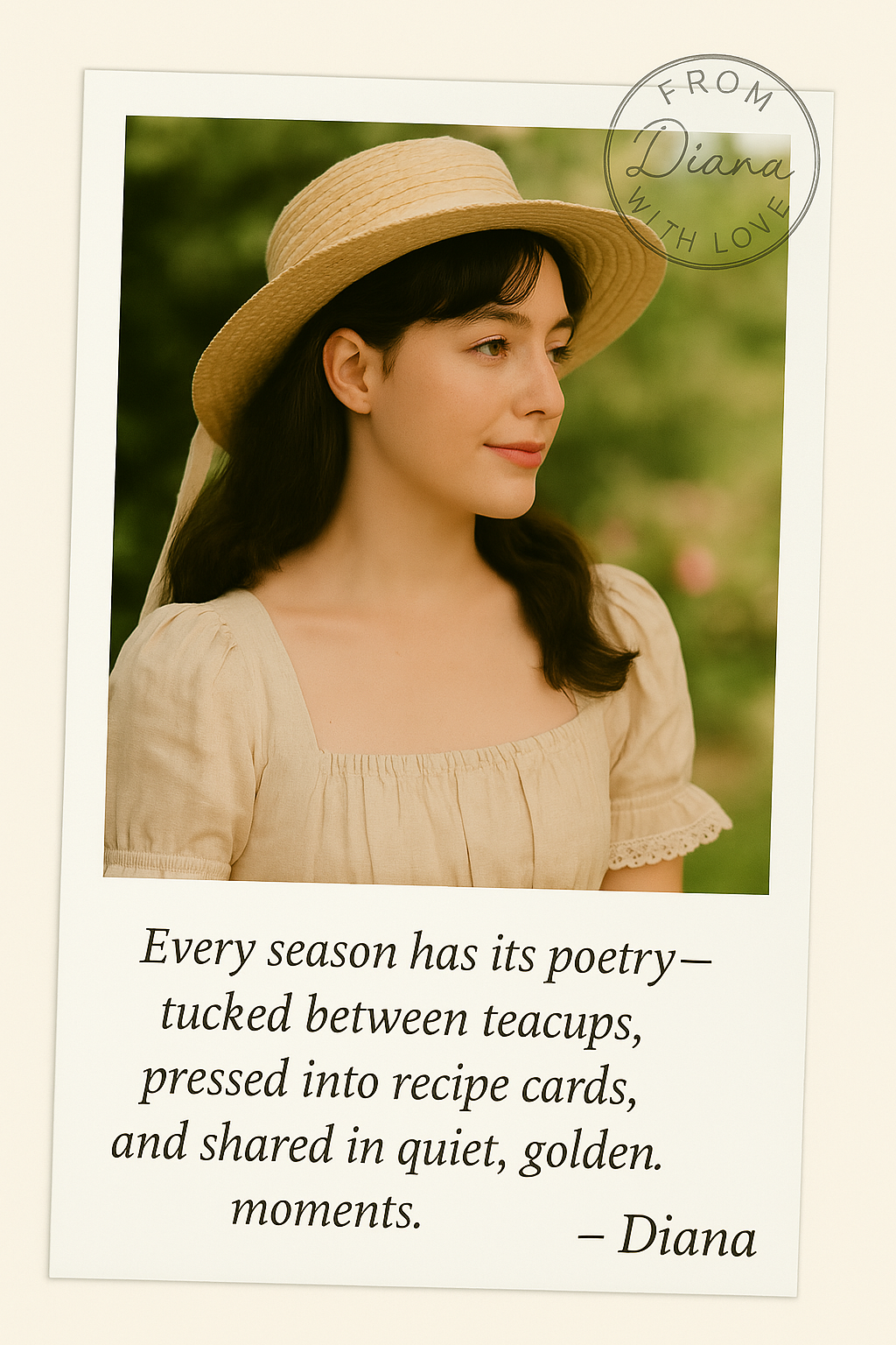 A vintage portrait of Diana from Life in Bianca's Kitchen