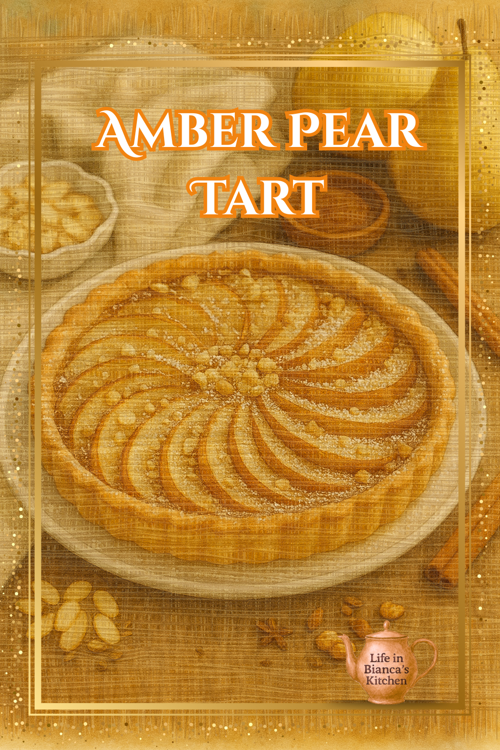 SPICED PEAR & ALMOND TARTmenu card