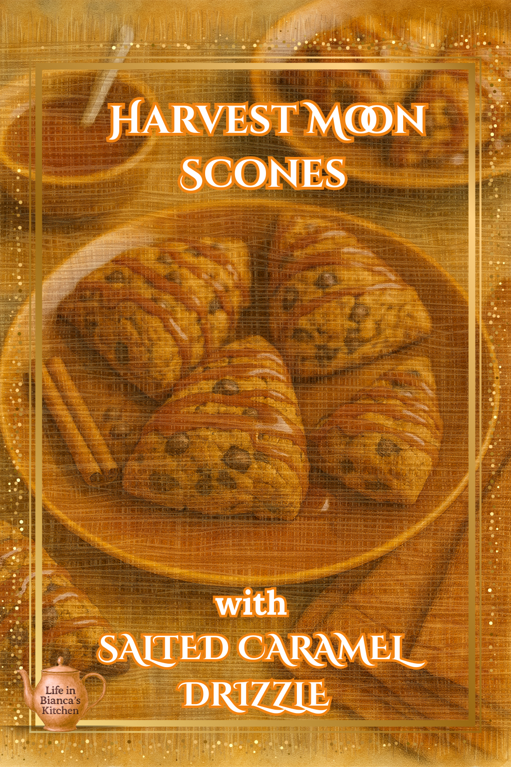 Dark Chocolate Scones with Salted Caramel Drizzle—printable menu card