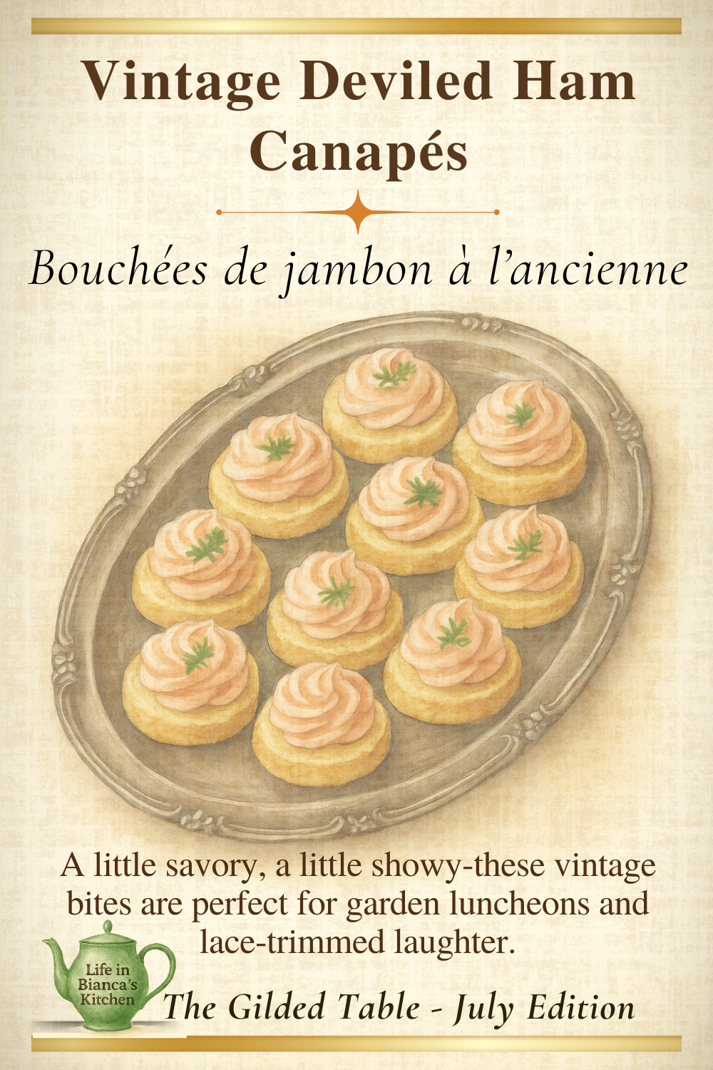 Print the Recipe for Deviled Ham Canapés