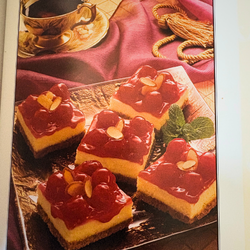 Cherry Cheesecake Squares from 2001 Philadelphia Brand Cream Cheese Cookbook