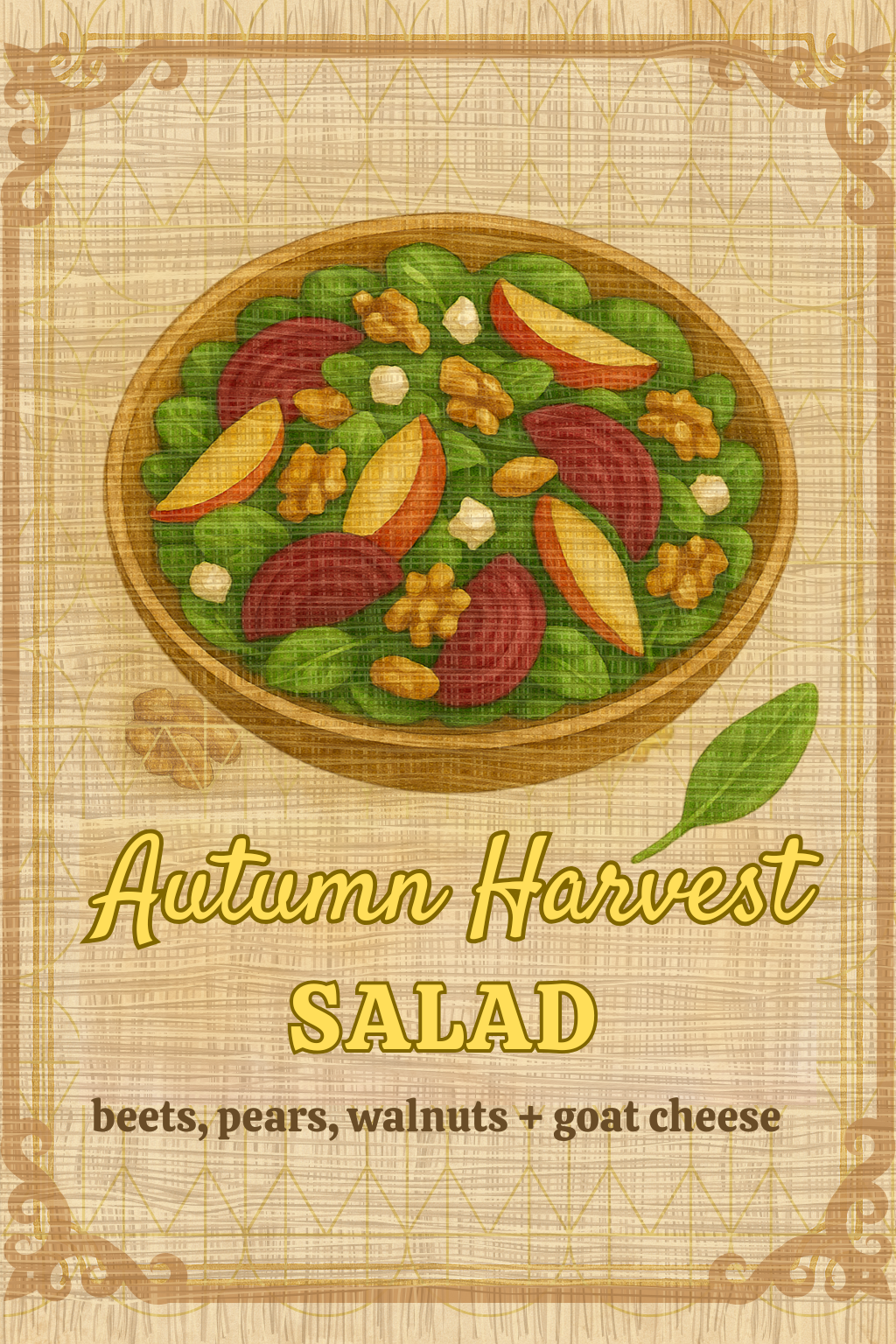 Autumn Harvest Salad—printable menu card