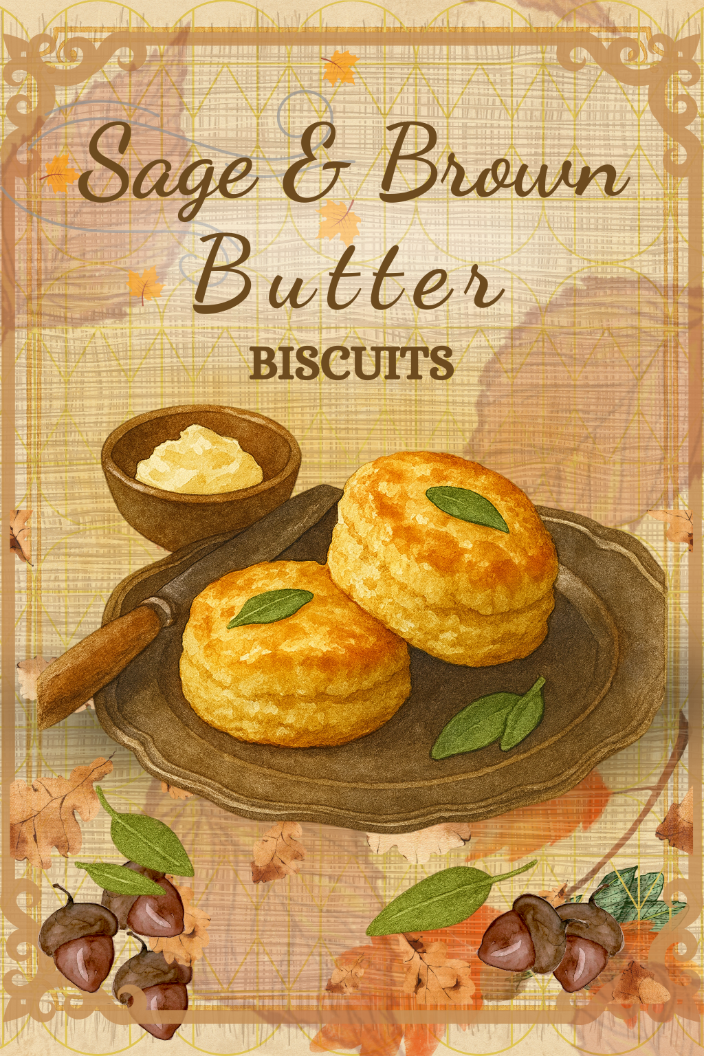 Sage & Brown Butter Biscuits — printable menu card