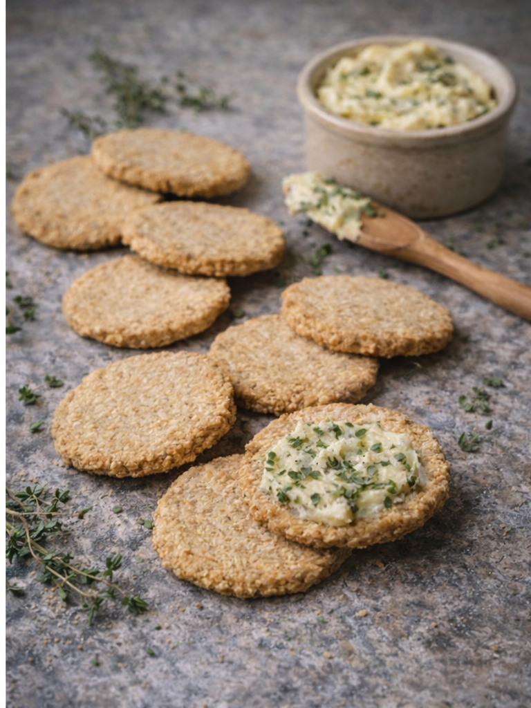 Oatcakes served with herbed butter.