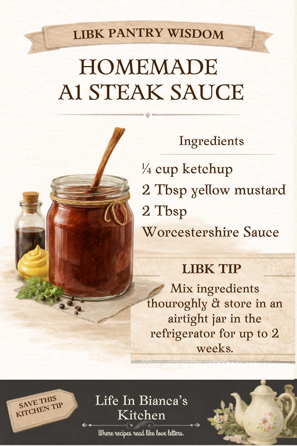 Pantry Wisdome Homemade A1 Steak Sauce