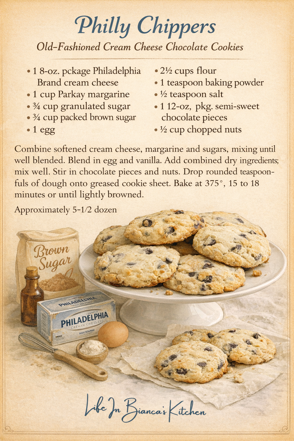 Philly Chippers menu card